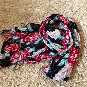 Floral print scarf